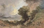 Joseph Mallord William Turner The tree at the edge of lake Sweden oil painting artist